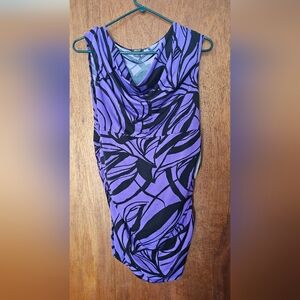 Purple and Black Sleeveless Dress